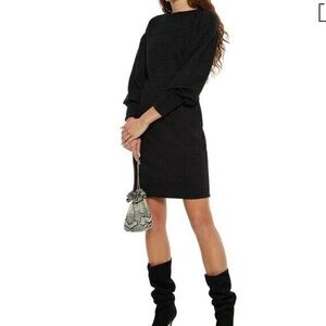Walter Baker Polly Puff Sleeve Ribbed Knit Mini Sweater Dress SZ - L
